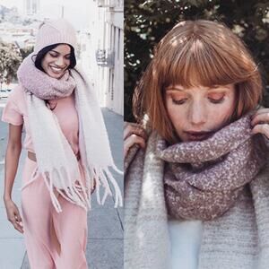 Anthropologie mer sea always by the sea soft blush fringe blanket scarf